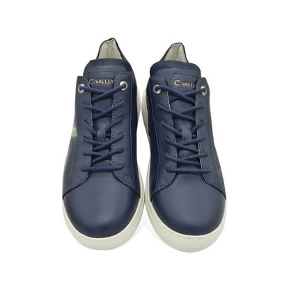 Mens Casual Sport All-Match Leather Shoes-Navy Blue