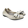 Egg Roll - Women's Foldable Flexy Soft Lambskin/ Pigskin Leather Flat Casual Shoes - Creamy White