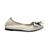 Egg Roll - Women's Foldable Flexy Soft Lambskin/ Pigskin Leather Flat Casual Shoes - Creamy White