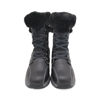 Womens Cold Resistant Slip-resistant Waterproof Leather Boots-Black