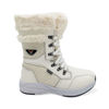 Womens Cold Resistant Slip-resistant Waterproof Leather Boots-Off White