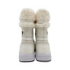 Womens Cold Resistant Slip-resistant Waterproof Leather Boots-Off White