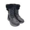 Womens Cold Resistant Slip-resistant Waterproof Leather Boots-Black