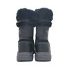 Womens Cold Resistant Slip-resistant Waterproof Leather Boots-Black