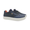 Mens Casual All-Match Leather Mesh Shoes-Navy Blue